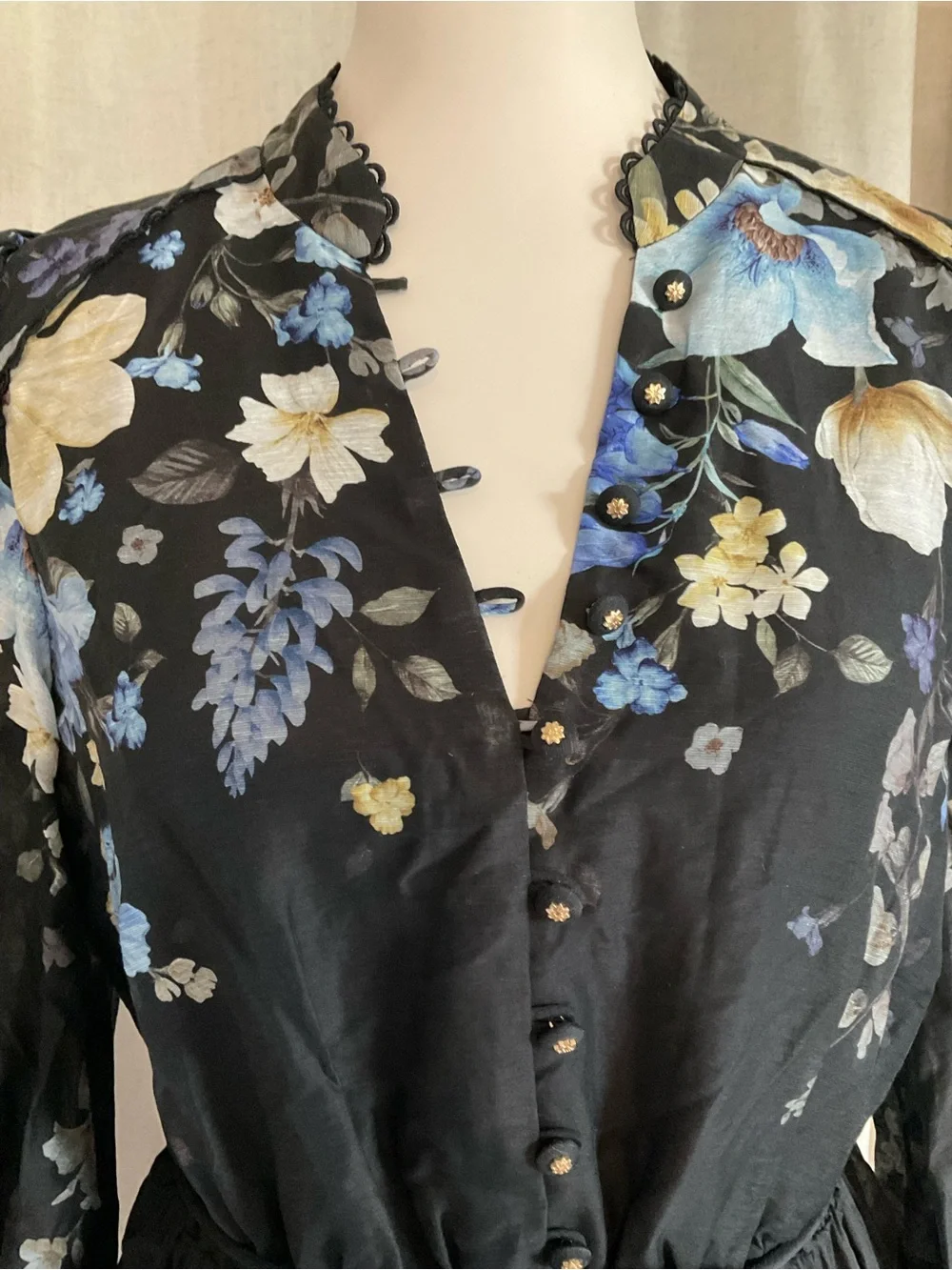Ever New Mila Floral Mini Dress NWT US 8 Linen Blend Romantic Cottagecore